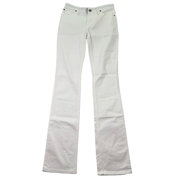 NEW Wrangler Q-Baby White Denim Jeans Womens 5/6x38 No Gap Waistband Boot Cut - Picture 1 of 9